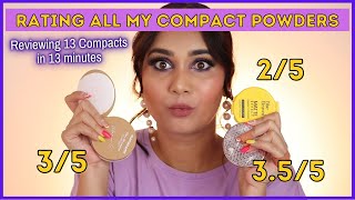 Rating all my COMPACT POWDERS | Reviewing 13 Pressed Powders in 13 Minutes | Nidhi Katiyar