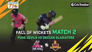 Pune Devils vs Deccan Gladiators | Match 2 Fall of Wickets | Abu Dhabi T10 Season 4