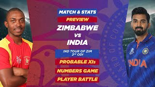 Zimbabwe vs India - 2nd ODI Match Stats, Predicted Playing XI and Previews