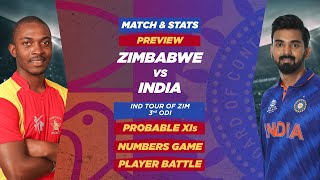 Zimbabwe vs India - 3rd ODI Match Stats, Predicted Playing XI and Previews