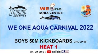 We One Aqua Centre, Mangalore ||STATE LEVEL SWIMMING COMPETITION-2022 | BOYS 50M KICKBOARDS | HEAT 1
