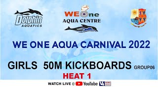We One Aqua Centre || STATE LEVEL SWIMMING COMPETITION-2022 || GIRLS 50M KICKBOARDS G-6 HEAT 1