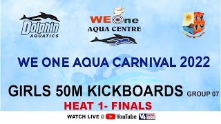 We One Aqua Centre | STATE LEVEL SWIMMING COMPETITION-2022 | GIRLS 50M KICKBOARDS G-6 HEAT 1 FINALS