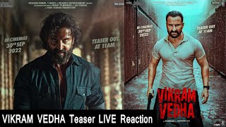 VIKRAM VEDHA Teaser LIVE Reaction Featuring Hrithik Roshan And Saif Ali Khan