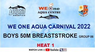 We One Aqua Centre | STATE LEVEL SWIMMING COMPETITION-2022 | BOYS, 50M BREASTSTROKE GROUP 6 | HEAT 1