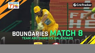 Team Abu Dhabi vs Qalandars | Match 8 Boundaries | Abu Dhabi T10 Season 4