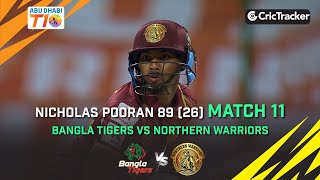 Nicholas Pooran's quick-fire | Bangla Tigers v Northern Warriors | Abu Dhabi T10 League