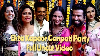 UNCUT : Ekta Kapoor Ganpati Party 2022 - Karan Kundrra, Shamita, Karishma, Krystle & Mouni Roy