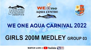 We One Aqua Centre, Mangalore ||STATE LEVEL SWIMMING COMPETITION-2022 || GIRLS 200M MEDLEY GROUP 03