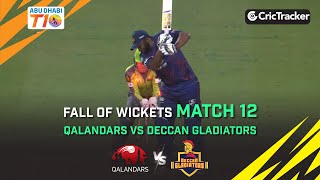Abu Dhabi T10 League| Qalandars vs Deccan Gladiators | Fall Of Wickets