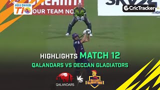 Abu Dhabi T10 League| Qalandars vs Deccan Gladiators Match Highlights