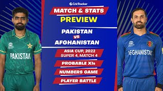 Afghanistan vs Pakistan | Asia Cup 2022 | Match Preview | Stats Preview