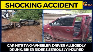 #Shocking Accident | Car hits two-wheeler, driver allegedly drunk. Biker riders seriously injured
