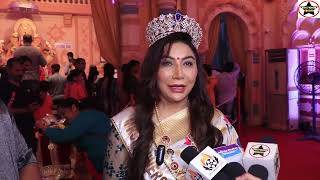 Mrs Universe Asia Queen Dr. Navnedhi waddhwa seek Ganapati Bappa blessings at Andheri Ka Raja