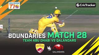 Team Abu Dhabi vs Qalandars | Boundaries | Match 28 | Abu Dhabi T10 League Season 4