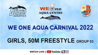 We One Aqua Centre, Mangalore ||STATE LEVEL SWIMMING COMPETITION-2022 || GIRLS, 50M FREESTYLE GROUP3