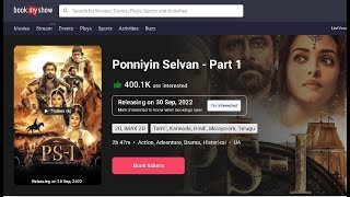 Ponniyin Selvan - Part 1 Crosses 400K Likes On BOOKMYSHOW, A Rare Feat To Achieve