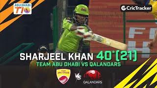 Team Abu Dhabi vs Qalandars | Sharjeel Khan 40(21) | Match 8 | Abu Dhabi T10 League Season 4