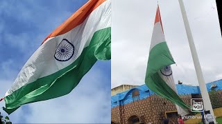खंडवा रेलवे स्टेशन परिसर में लगा  फटा हुआ राष्ट्रीय ध्वज सम्मान के साथ उतारा गया । khandwa railway