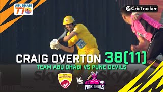 Team Abu Dhabi vs Pune Devils | Craig Overton 38(11) | Match 10 | Abu Dhabi T10 League Season 4
