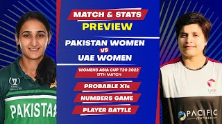 Women's Asia Cup T20 2022: PAK-W vs UAE-W | 17th Match | Match Prediction, Stats, Playing XI