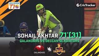 Deccan Gladiators vs Qalandars | Sohail Akhtar 71(31)* | Match 12 | Abu Dhabi T10 League Season 4