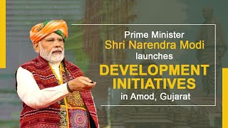 PM Shri Narendra Modi launches development initiatives in Amod, Gujarat