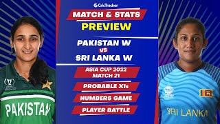 Women's Asia Cup T20 2022: PAK-W vs SL-W | 21st Match | Match Prediction, Stats, Playing XI