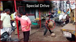 Police Ki Special Drive Hai Jaari | Footpath Cleaning By Traffic Police Asif Nagar |@Sach News