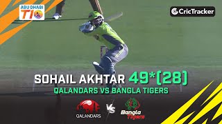 Bangla Tigers vs Qalandars | Sohail Akhtar 49(28)* | Match 19 | Abu Dhabi T10 League Season 4