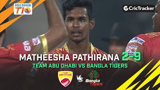 Team Abu Dhabi vs Bangla Tigers | Matheesha Pathirana 2-9 | Match 24 | Abu Dhabi T10 League Season 4