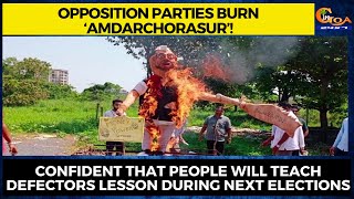 Opp Parties Burn ‘Amdarchorasur’!Confident that people will teach defectors lesson in next elections