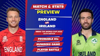 England vs Ireland - T20 World Cup 2022: Match 20- Super 12, Group 1