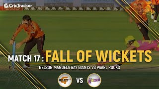 Nelson Mandela Bay Giants vs Paarl Rocks | Fall of Wickets | Match 17 | Mzansi Super League