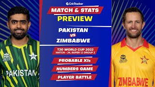 Pakistan vs Zimbabwe - T20 World Cup 2022: Match 24- Super 12, Group 2