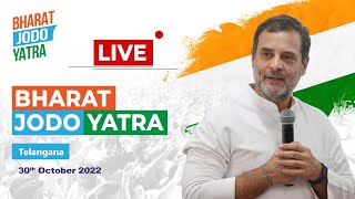 LIVE: With an overwhelming support from the people, #BharatJodoYatra resumes from Gollapalli.