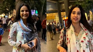 Jasmin Bhasin & Janhvi Kapoor Spotted At Mumbai Airport