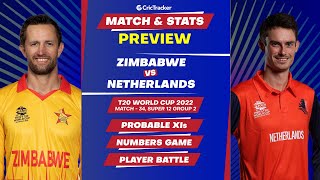 Zimbabwe vs Netherlands - T20 World Cup 2022: Match 34- Super 12, Group 2
