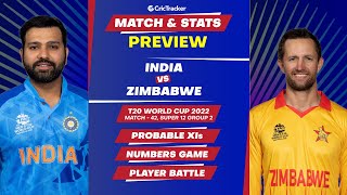 India vs Zimbabwe - T20 World Cup 2022: Match 42- Super 12, Group 2