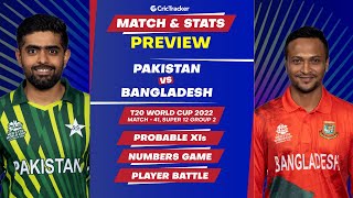 Pakistan vs Bangladesh - T20 World Cup 2022: Match 41- Super 12, Group 2