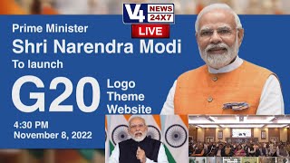 PM MODI UNVEILS LOGO, THEME AND WEBSITE OF INDIA’S G20 PRESIDENCY VIA VIDEO CONFERENCING-V4NEWS LIVE