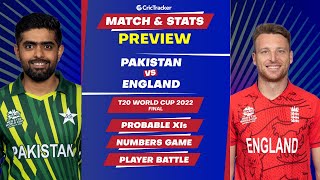 Pakistan vs England -T20 World Cup 2022: Final, Match Prediction, Stats and Preview