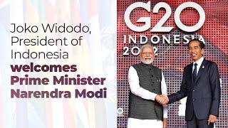 Joko Widodo, President of Indonesia welcomes Prime Minister Narendra Modi I PMO
