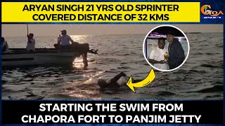 Aryan Singh a sprinter covered distance of 32 kms. Starting from Chapora fort to Panjim jetty