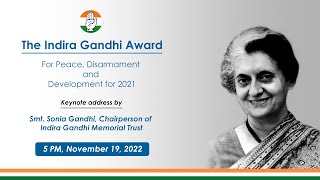 LIVE: Smt Sonia Gandhi's address at Indira Gandhi award ceremony.