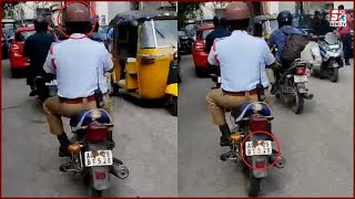 Police Officer Ki Bike Ka Number Plate Toh Dekhiye | Kaun Karega In Par Challan ? | Begumpet |