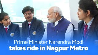 Prime Minister Narendra Modi takes ride in Nagpur Metro