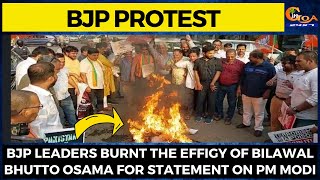 #BJPProtest BJP leaders burnt the effigy of Bilawal Bhutto Osama for statement on PM Modi