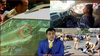 CM Ki Bahen Ki Car Ke Saath Hui Giraftaari | YS Sharmila Arrested | Panjagutta Police |@SachNews