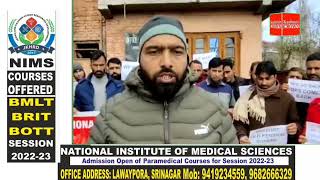 Government employees from different departments set protests against new pension scheme in Budgam